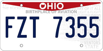 OH license plate FZT7355