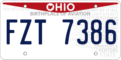 OH license plate FZT7386