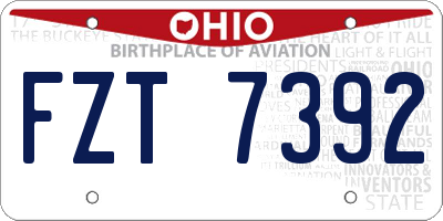 OH license plate FZT7392