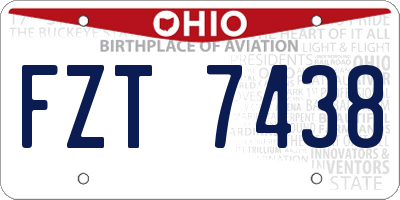 OH license plate FZT7438