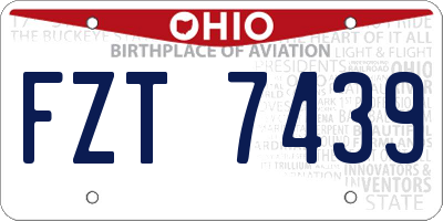 OH license plate FZT7439