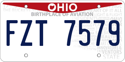 OH license plate FZT7579