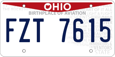 OH license plate FZT7615