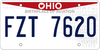 OH license plate FZT7620