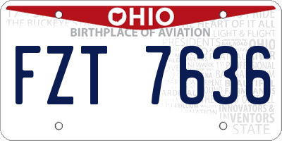 OH license plate FZT7636