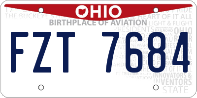 OH license plate FZT7684