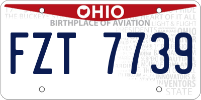 OH license plate FZT7739