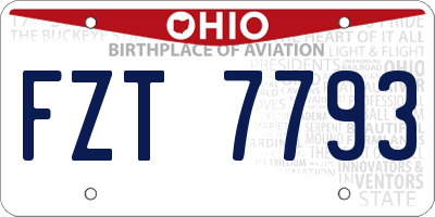 OH license plate FZT7793