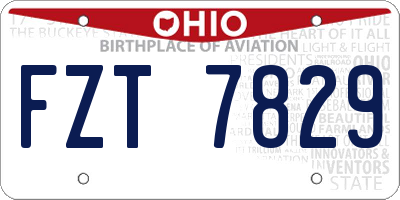 OH license plate FZT7829