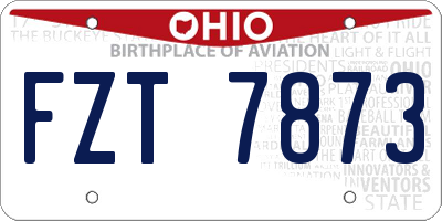 OH license plate FZT7873