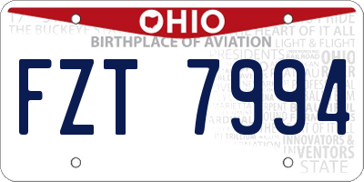 OH license plate FZT7994