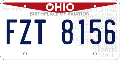 OH license plate FZT8156