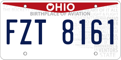 OH license plate FZT8161