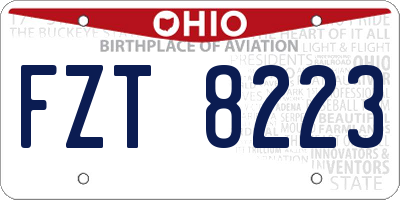 OH license plate FZT8223