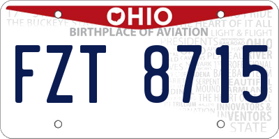 OH license plate FZT8715