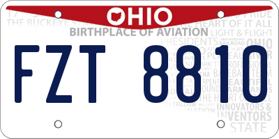 OH license plate FZT8810