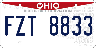 OH license plate FZT8833