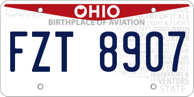 OH license plate FZT8907