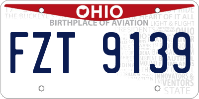 OH license plate FZT9139