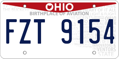 OH license plate FZT9154