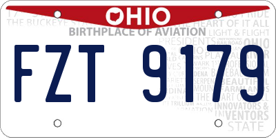 OH license plate FZT9179