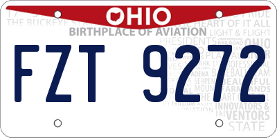 OH license plate FZT9272