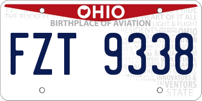 OH license plate FZT9338