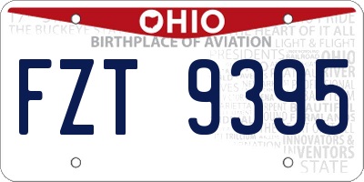 OH license plate FZT9395