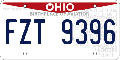 OH license plate FZT9396