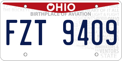 OH license plate FZT9409