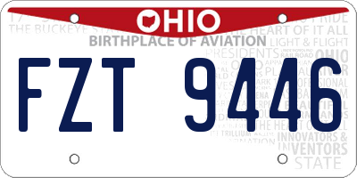 OH license plate FZT9446