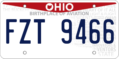 OH license plate FZT9466
