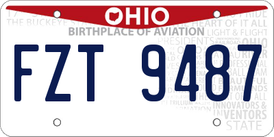 OH license plate FZT9487