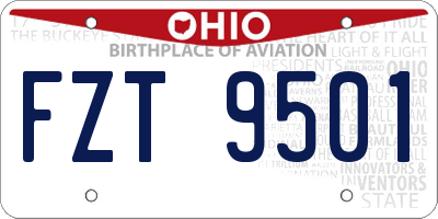 OH license plate FZT9501