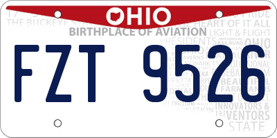 OH license plate FZT9526