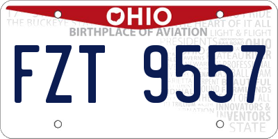 OH license plate FZT9557