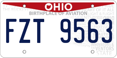 OH license plate FZT9563