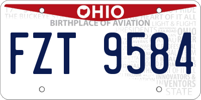 OH license plate FZT9584
