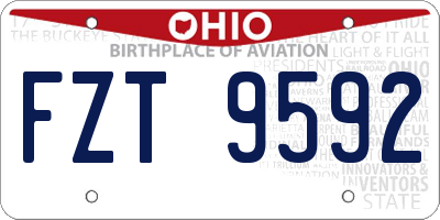 OH license plate FZT9592