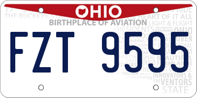 OH license plate FZT9595