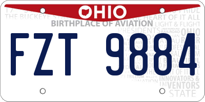 OH license plate FZT9884