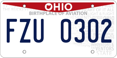 OH license plate FZU0302
