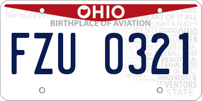 OH license plate FZU0321