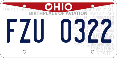 OH license plate FZU0322