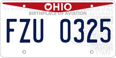OH license plate FZU0325
