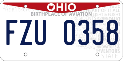 OH license plate FZU0358