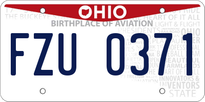 OH license plate FZU0371