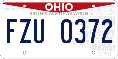 OH license plate FZU0372