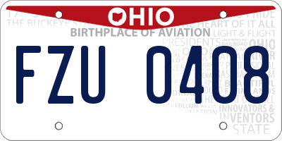 OH license plate FZU0408