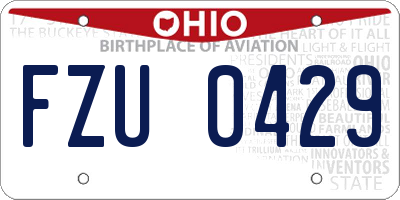 OH license plate FZU0429